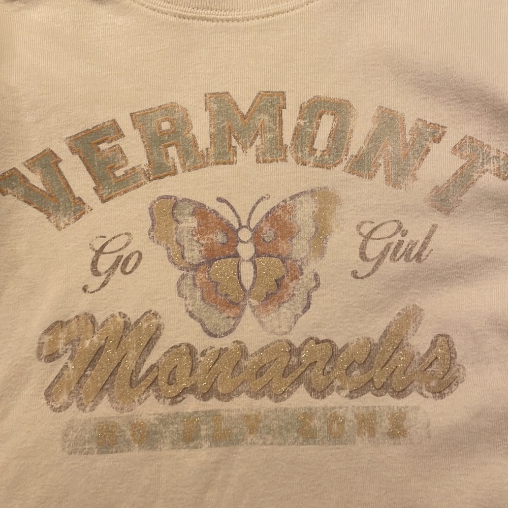 Fang top Y2K butterfly long sleeve white size L